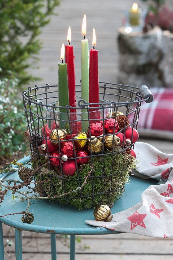 Rustic Candlelight Basket Centerpiece