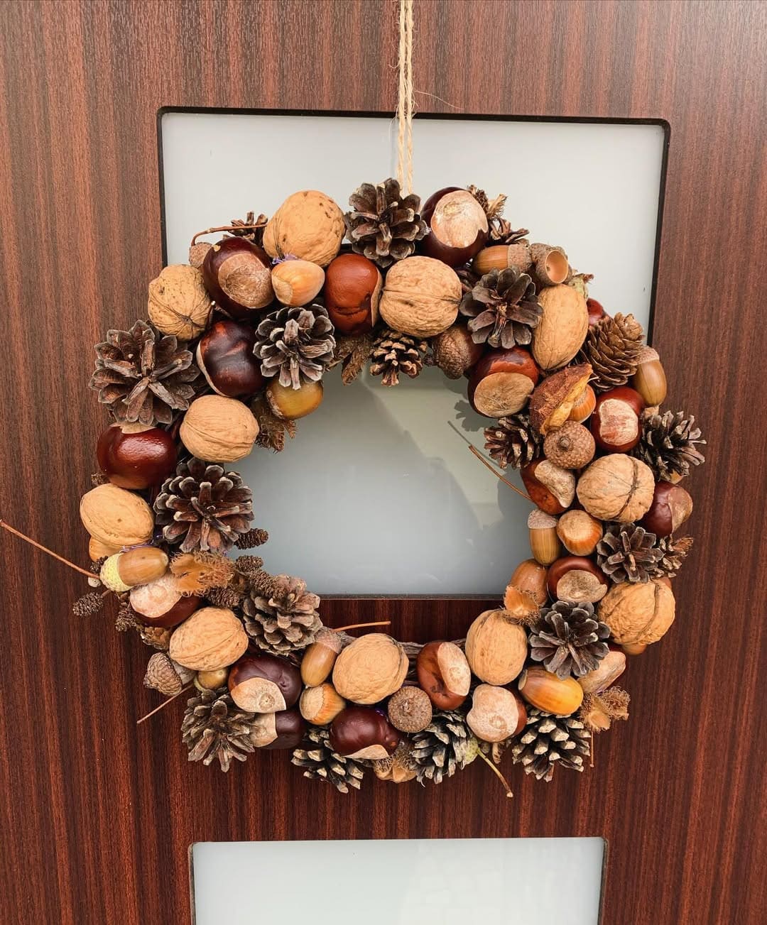 Rustic Chestnut and Pinecone Wreath