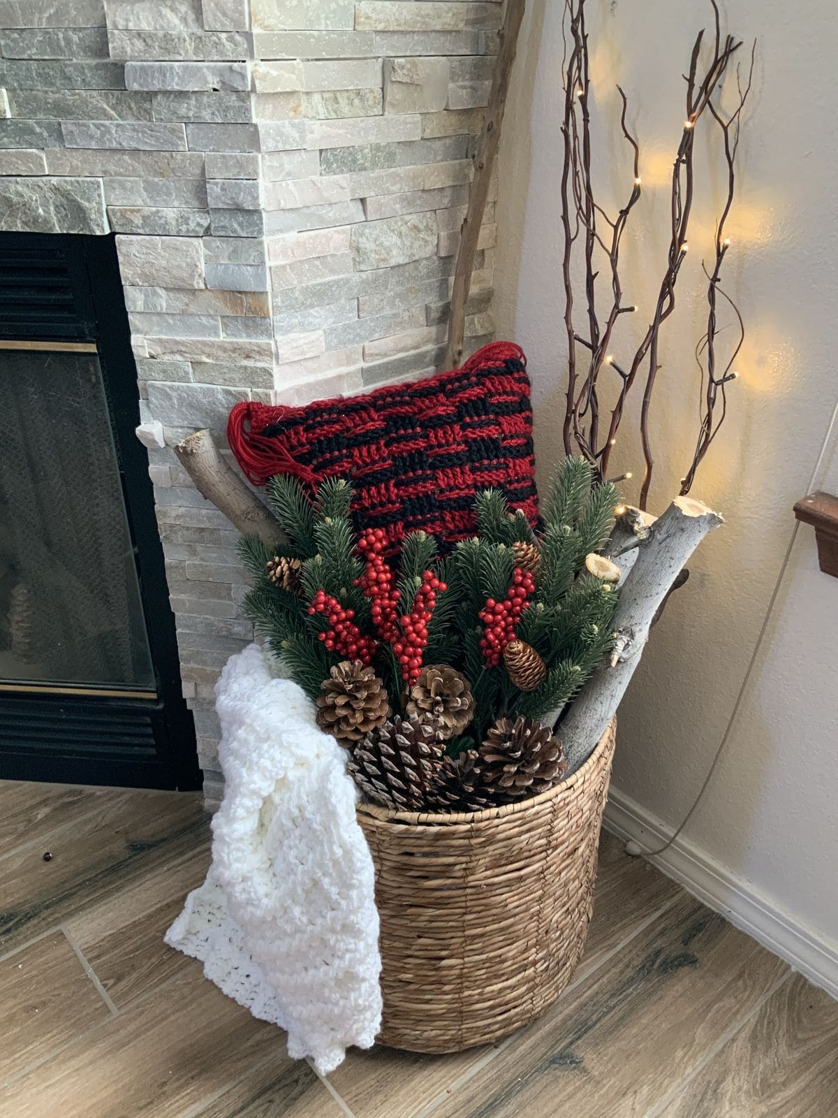 Rustic Fireside Christmas Basket