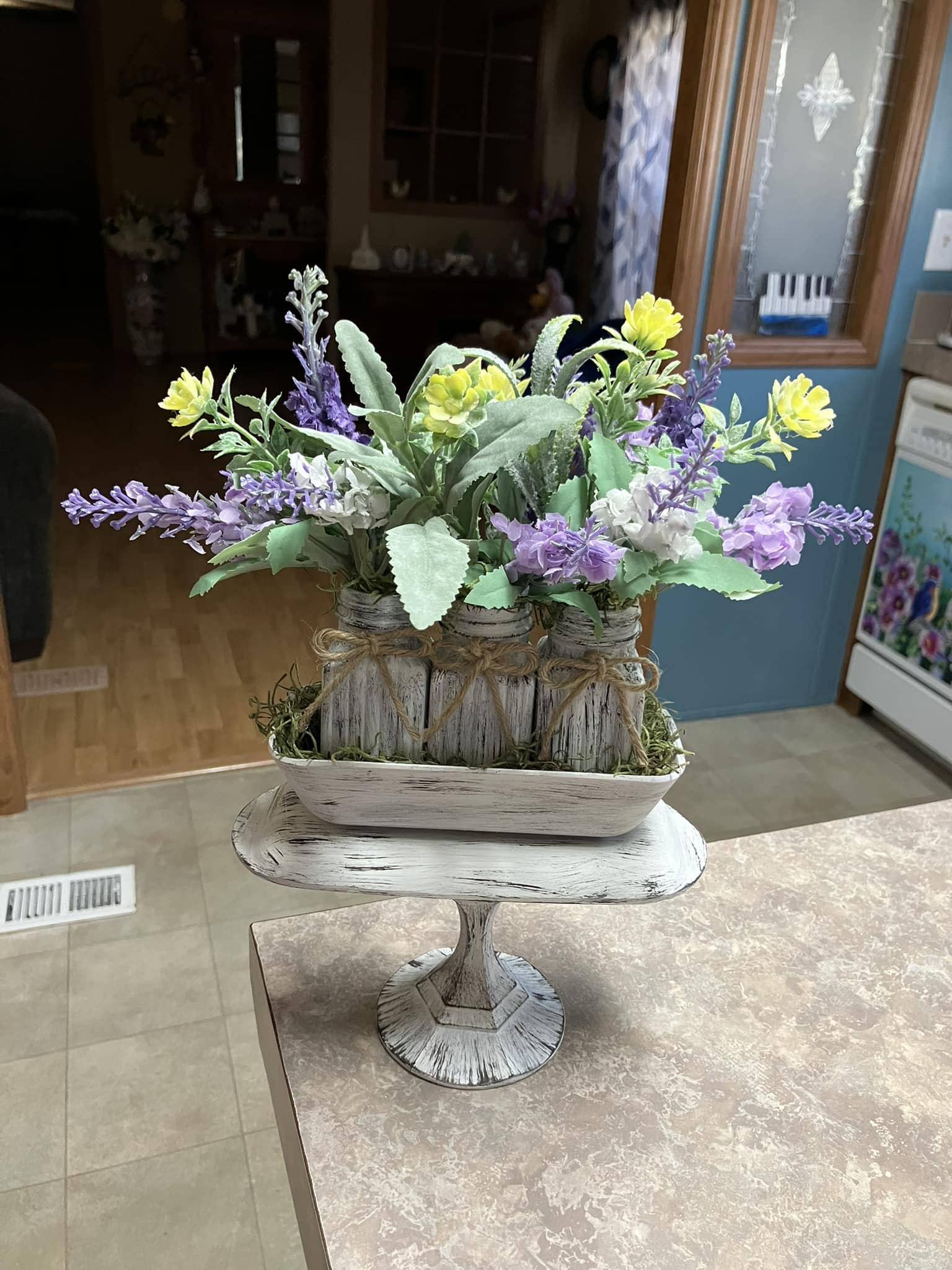 Rustic Salt Shaker Flower Arrangement