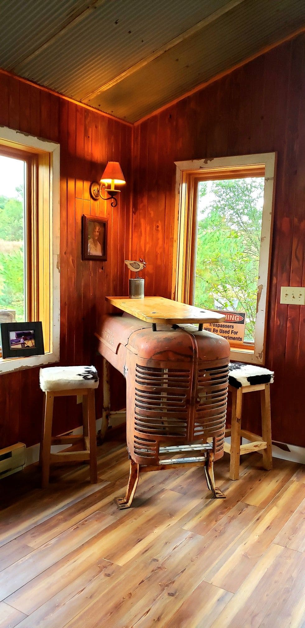 10 Creative Ways to Upcycle Old Tractors for Your Home Rustic Tractor Front Bar Table