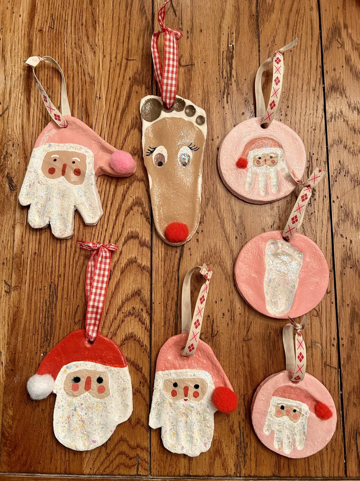 20 Fun Christmas Footprint Crafts to Make with Little Feet Salt Dough Santa and Reindeer Keepsakes