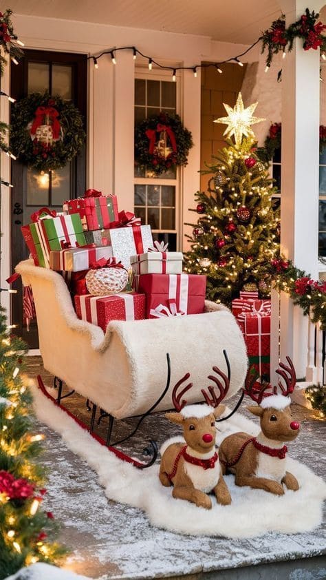 Santas Porch Sleigh Display