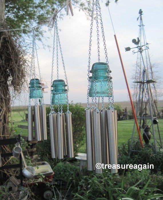 Serene Wind Chimes from Glass Insulators