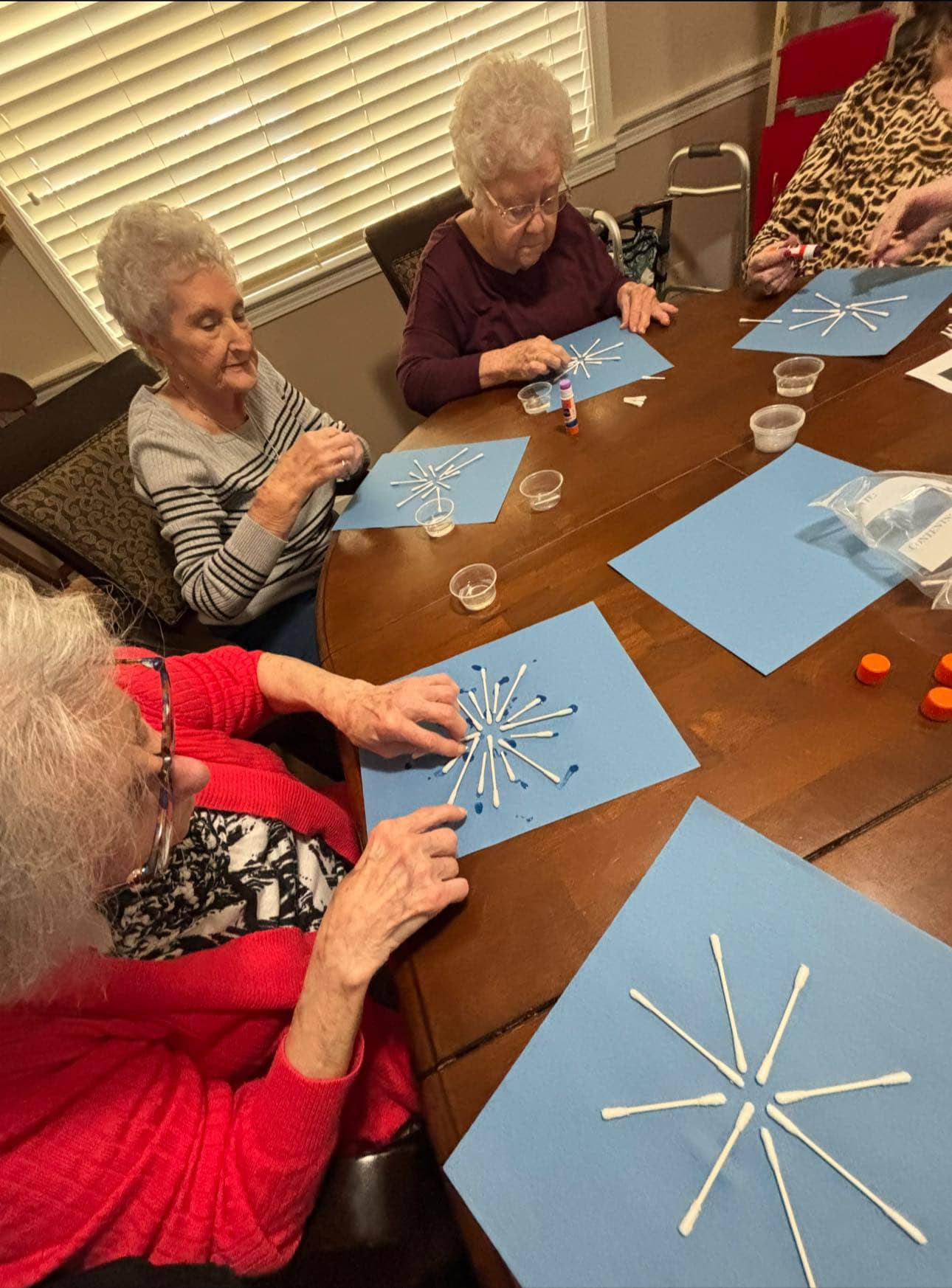 Snowflake Q-Tip Art for Seniors