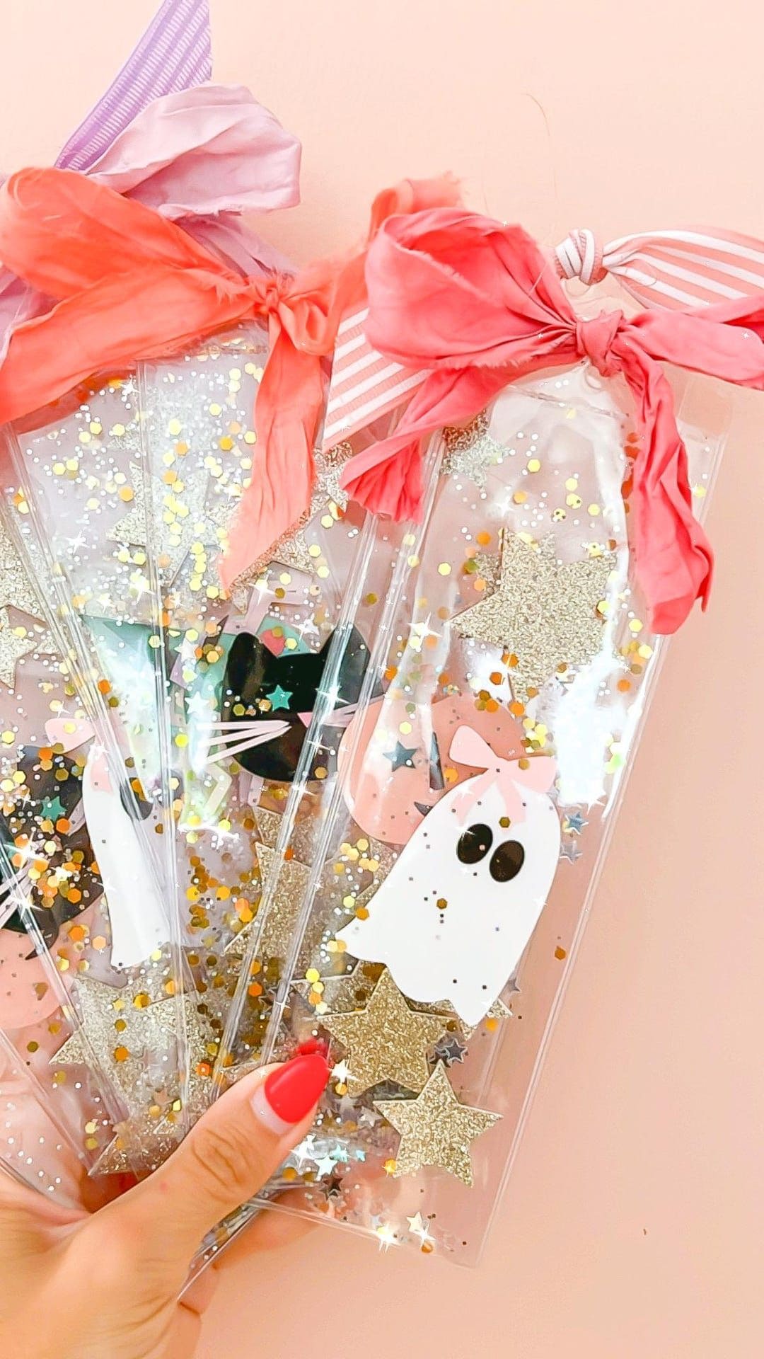 Sparkly Confetti Ghost Bookmarks