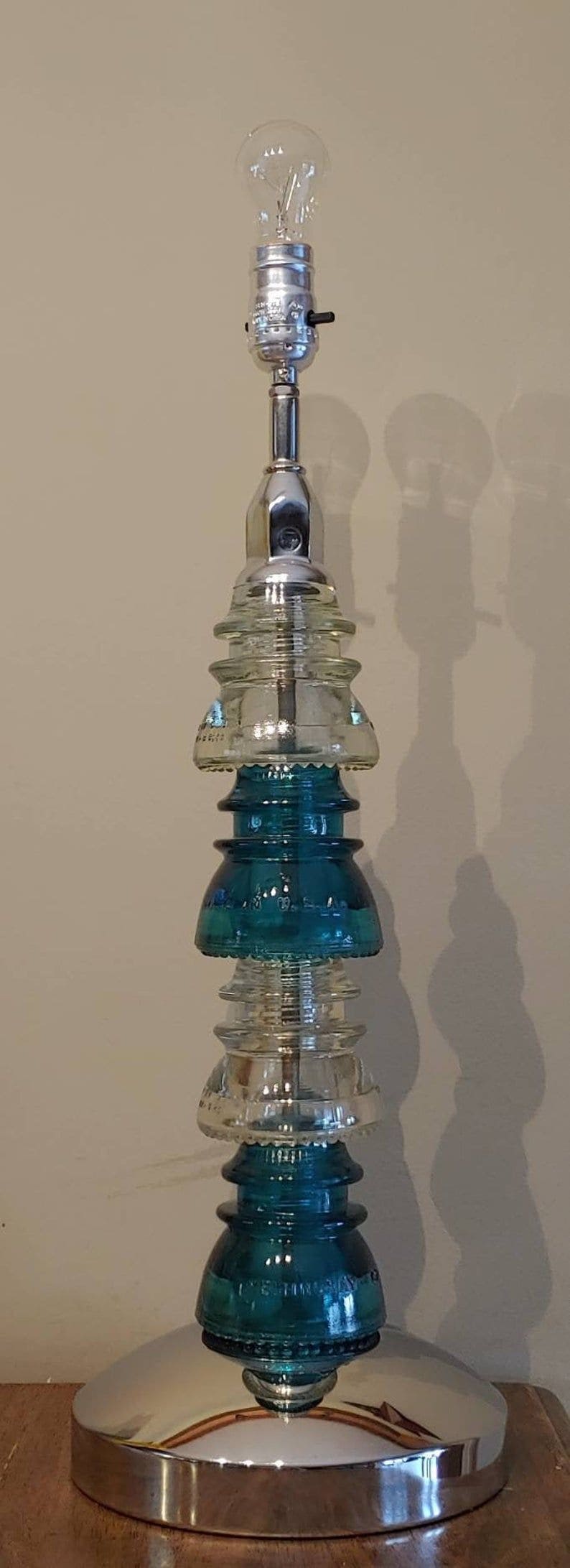 Stacked Glass Insulator Table Lamp