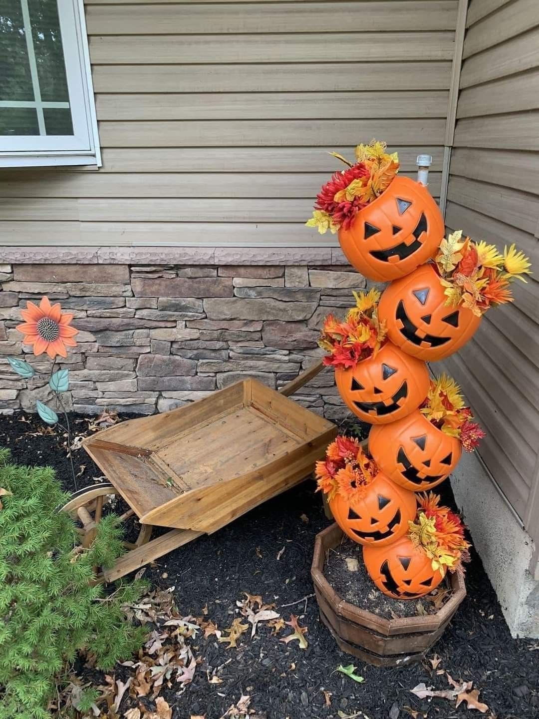Brighten Your Porch with a DIY PVC Pumpkin Tower