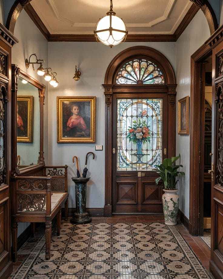 Stained Glass Victorian Foyer