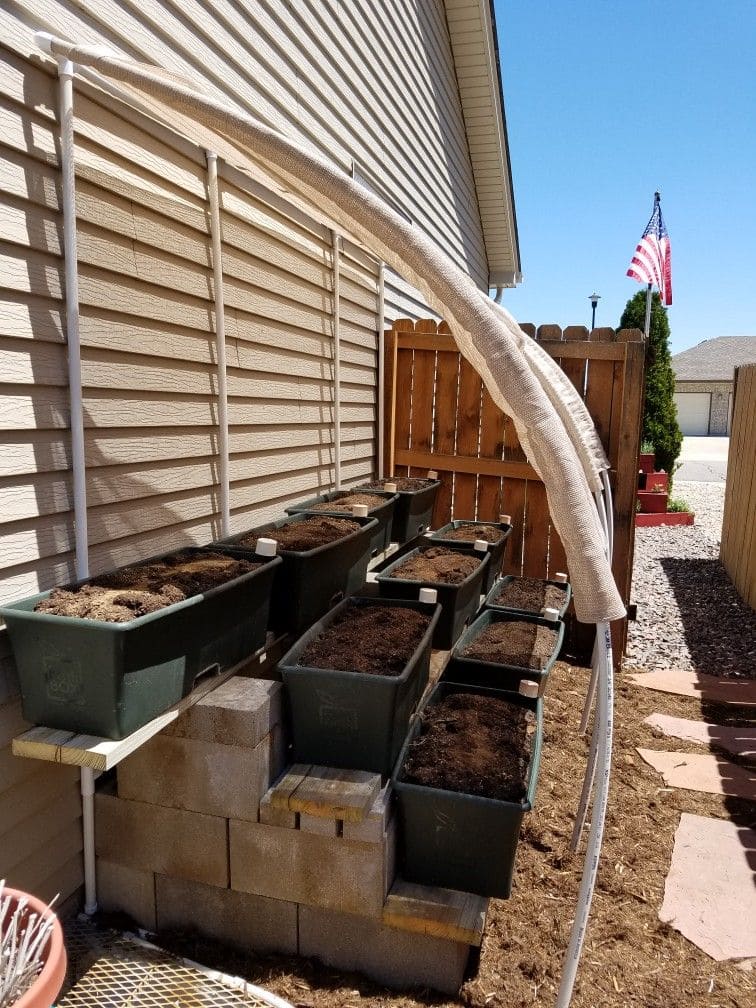 Tiered Planter Shade Setup