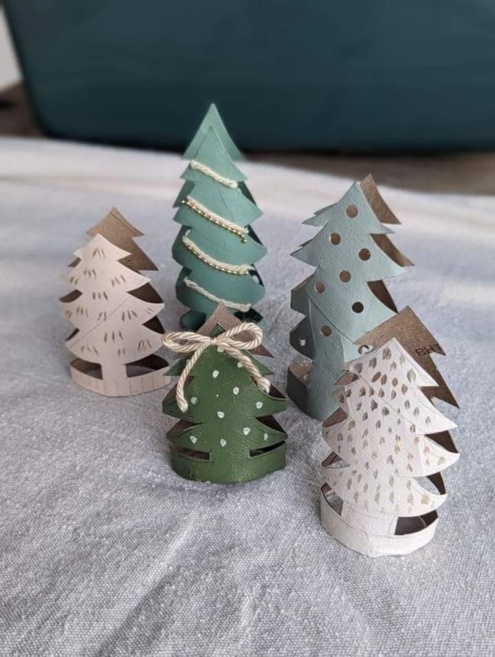 Toilet Paper Roll Christmas Trees