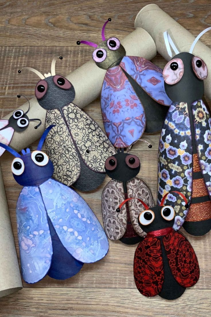 Toilet Paper Roll Colorful Bugs
