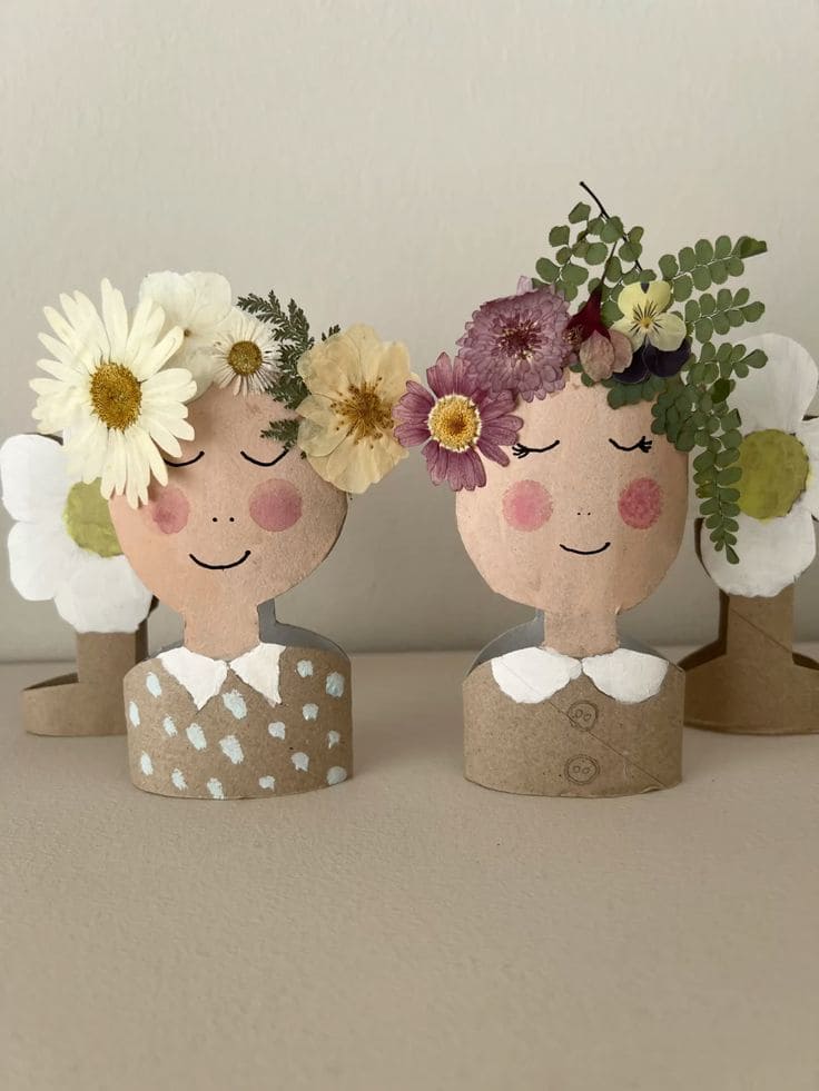Toilet Paper Roll Flower Girls