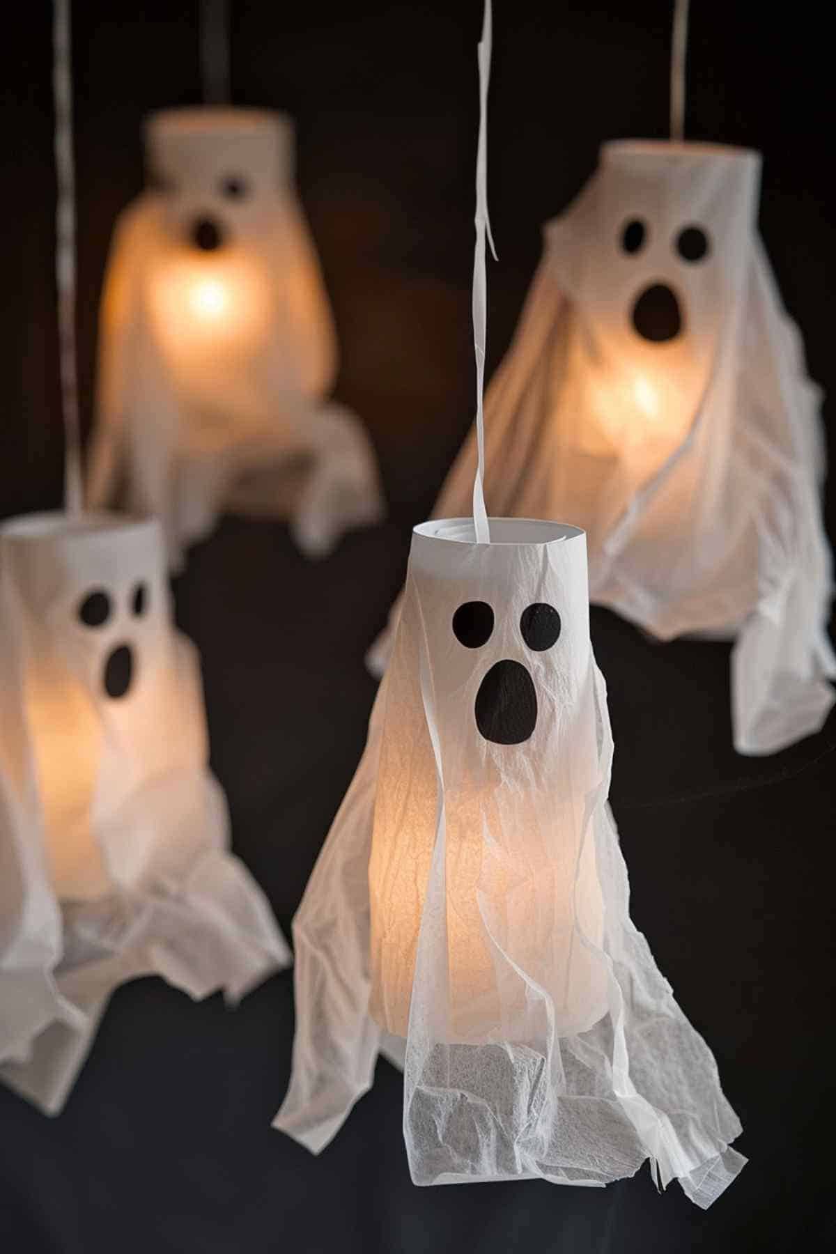 Toilet Paper Roll Ghost Lanterns
