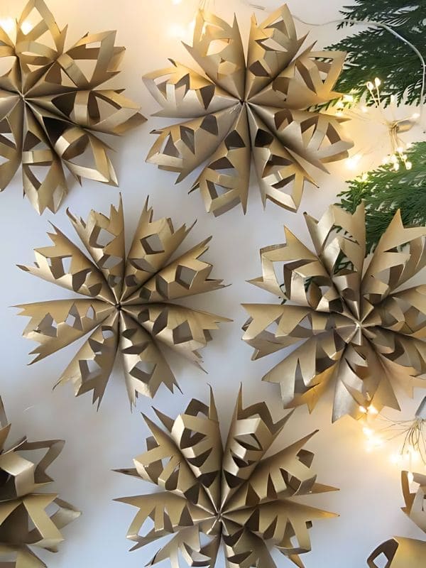 Toilet Paper Roll Snowflakes