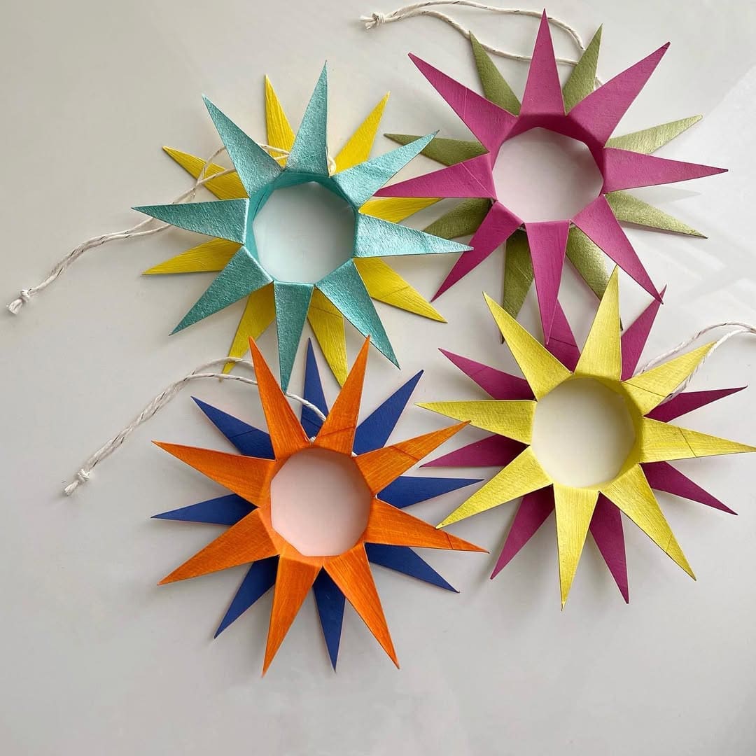 Toilet Paper Roll Starburst Ornaments