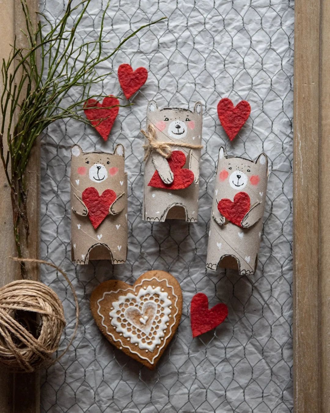 Toilet Paper Roll Valentine Bears