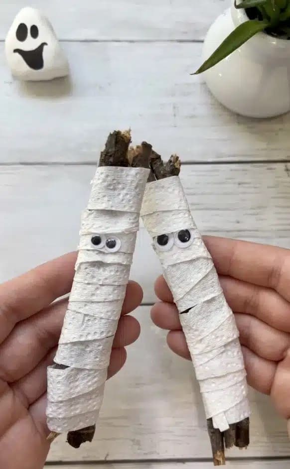 Guide to Making Spooky Stick Mummies