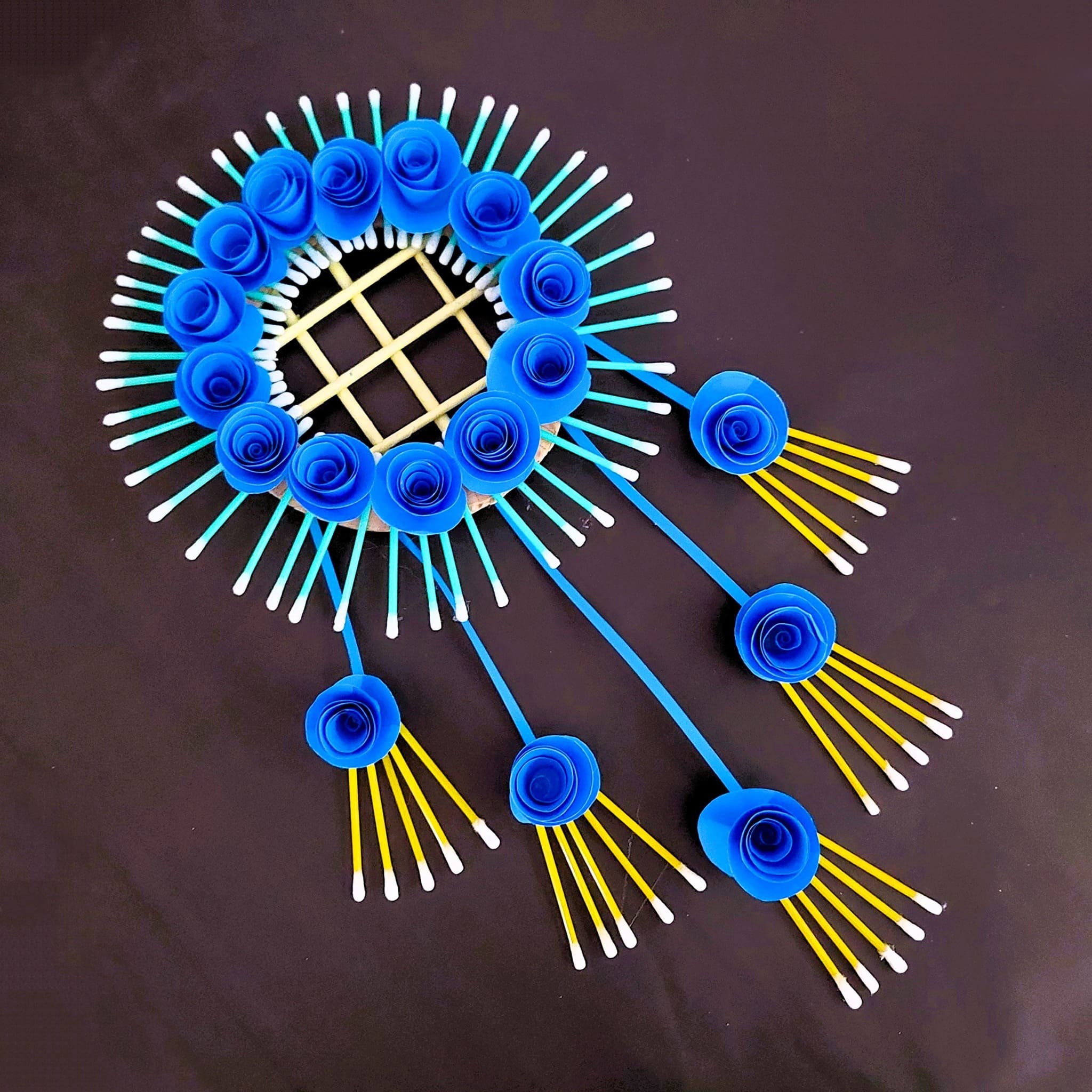 Vibrant Q-Tip Dreamcatcher Craft