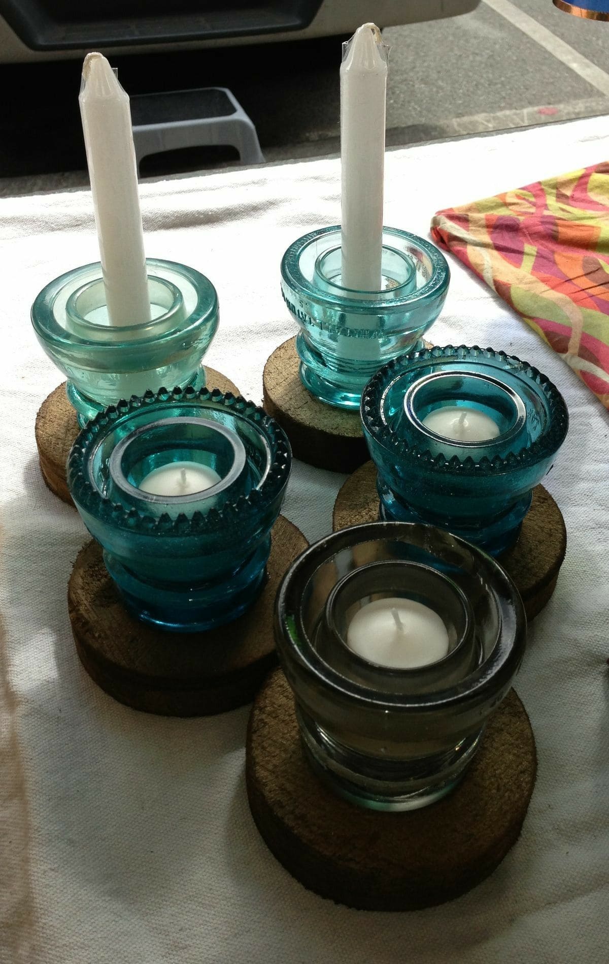 Vintage Glass Insulator Candle Lights