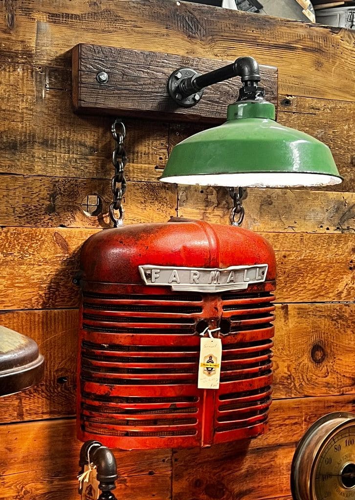 10 Creative Ways to Upcycle Old Tractors for Your Home Vintage Tractor Grill Wall Lamp