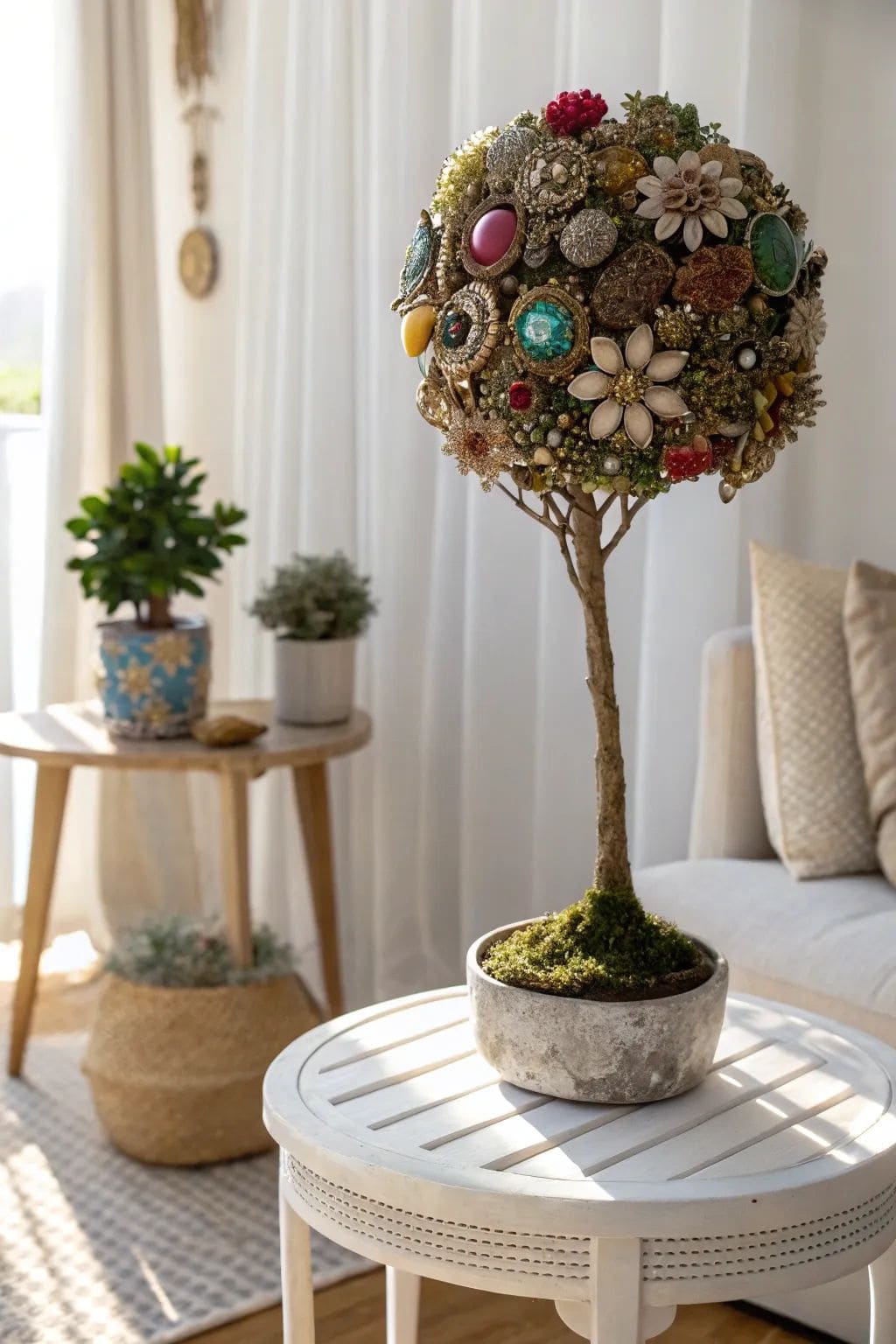 Whimsical Brooch Topiary Tree