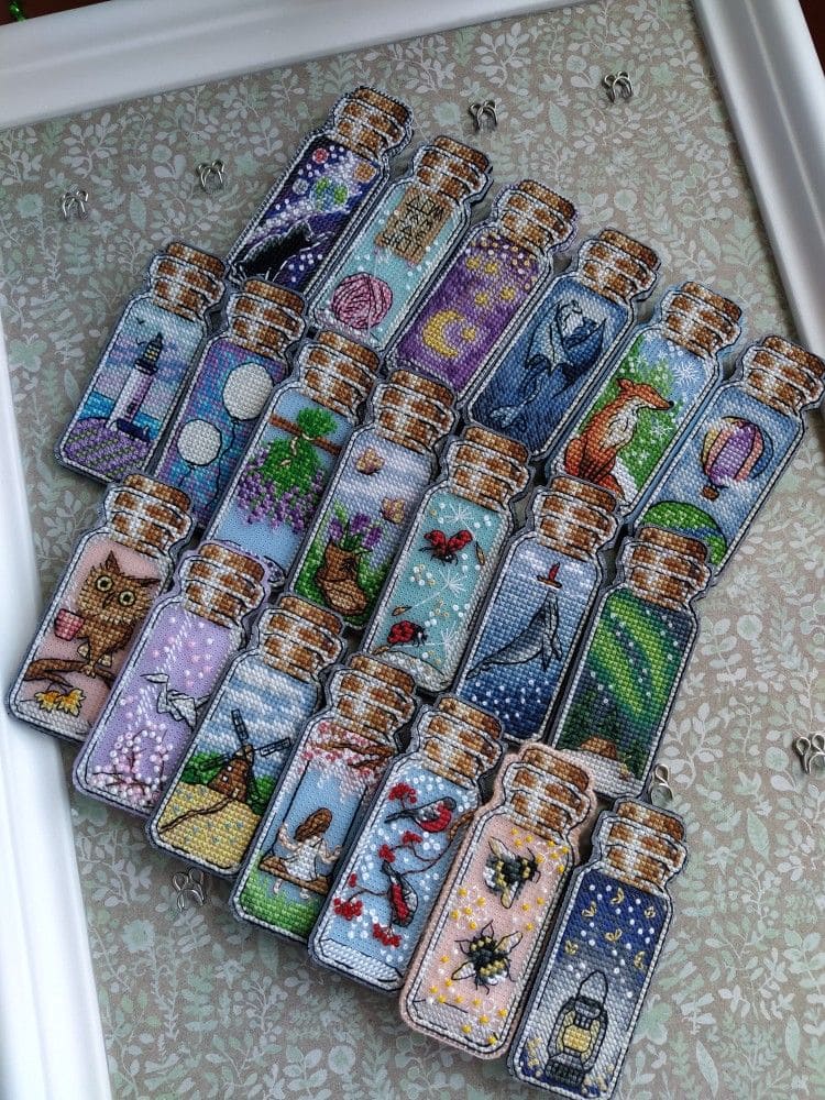 Whimsical Cross Stitch Bottles Collection