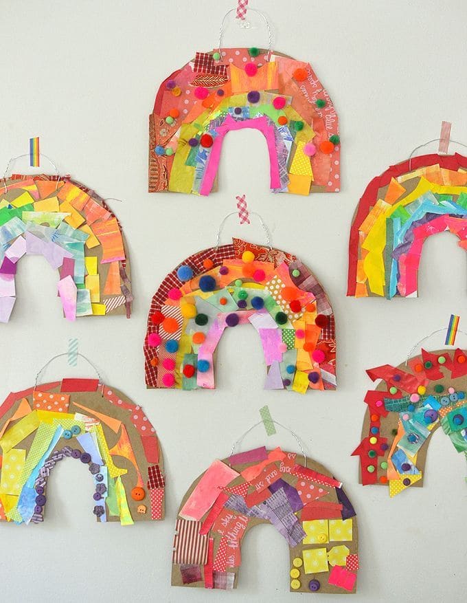 Whimsical Rainbow Mosaic Collage