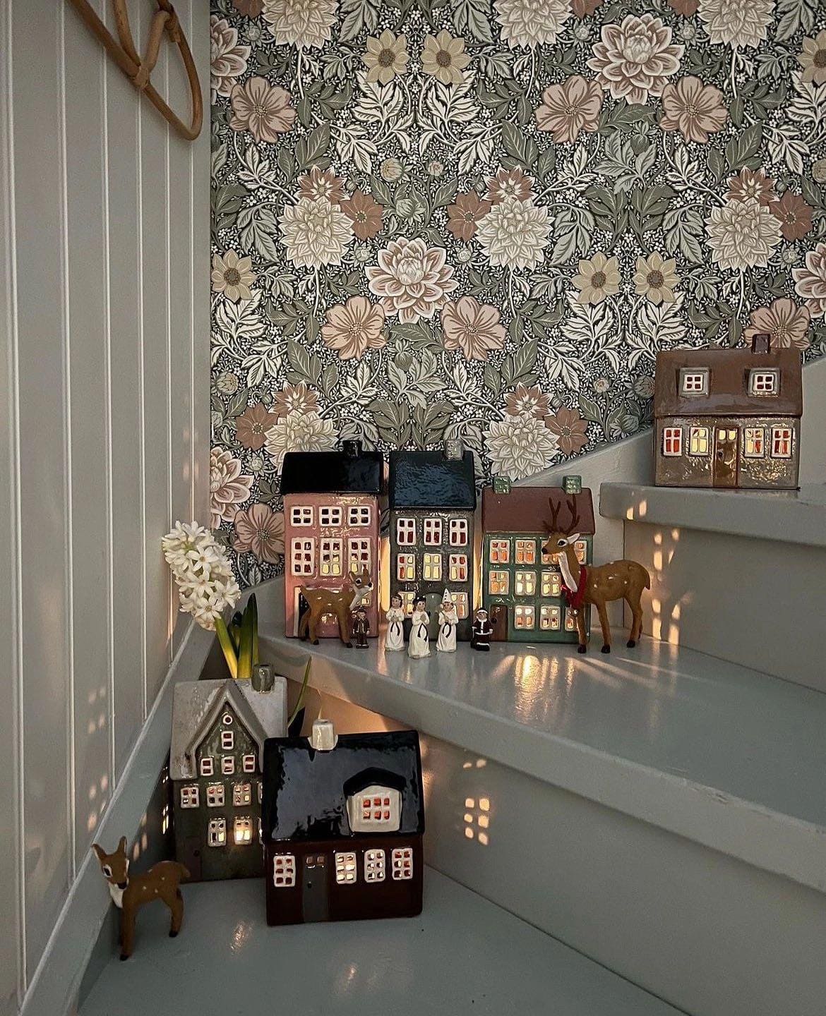 Whimsical Staircase Christmas Village Displa