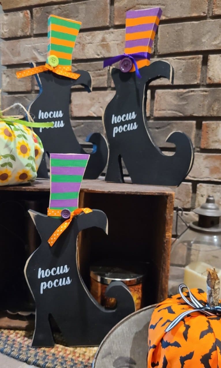 Whimsical Witch Hat Cat Silhouettes