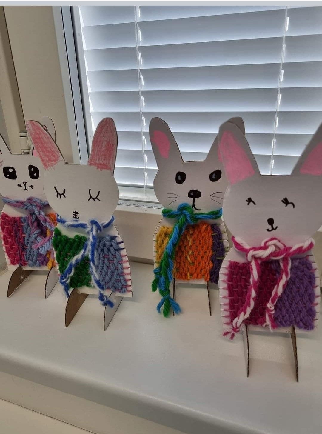 Yarn-Woven Bunny Friends