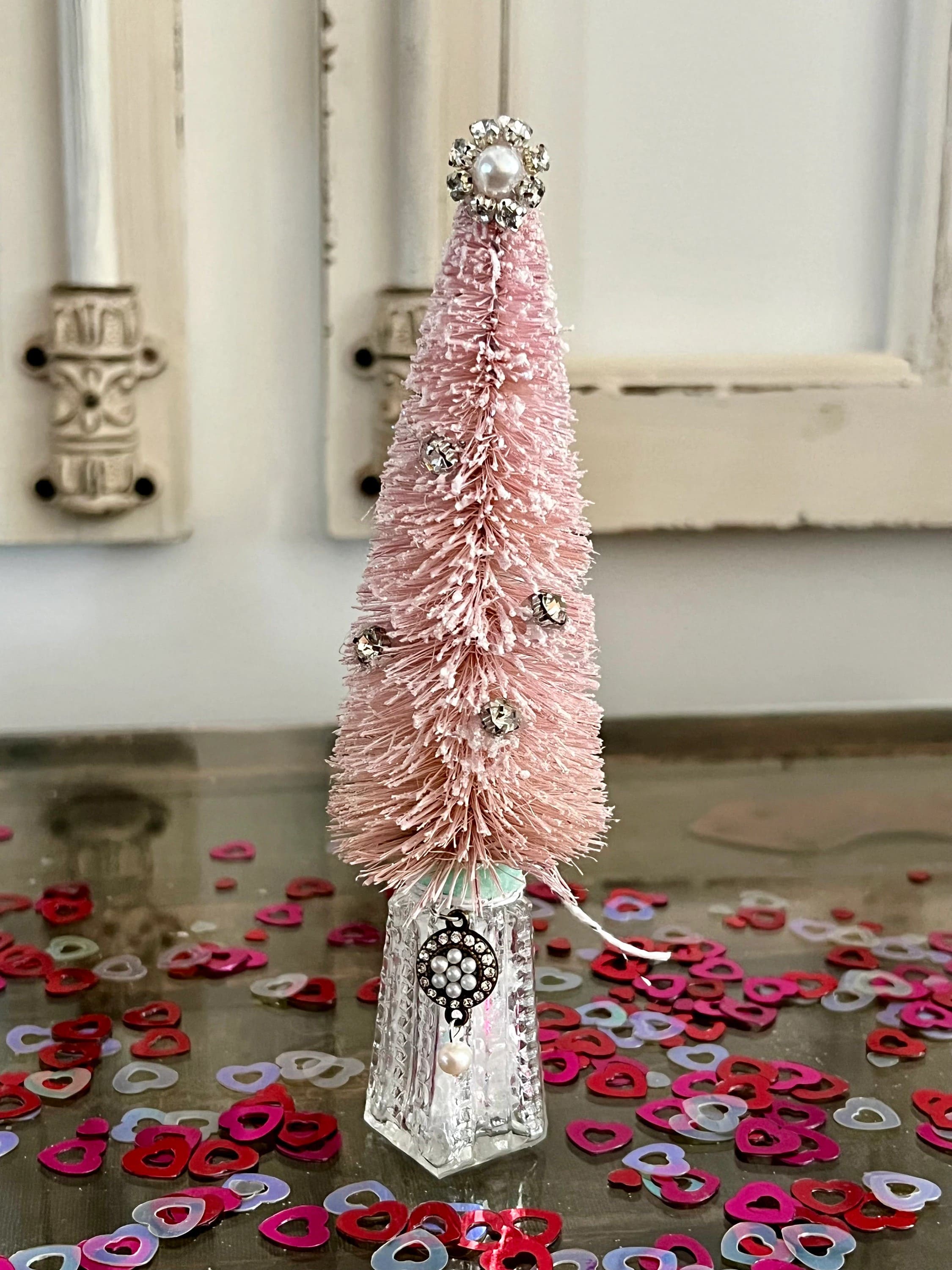 legant Pink Bottle Brush Tree in a Salt Shaker