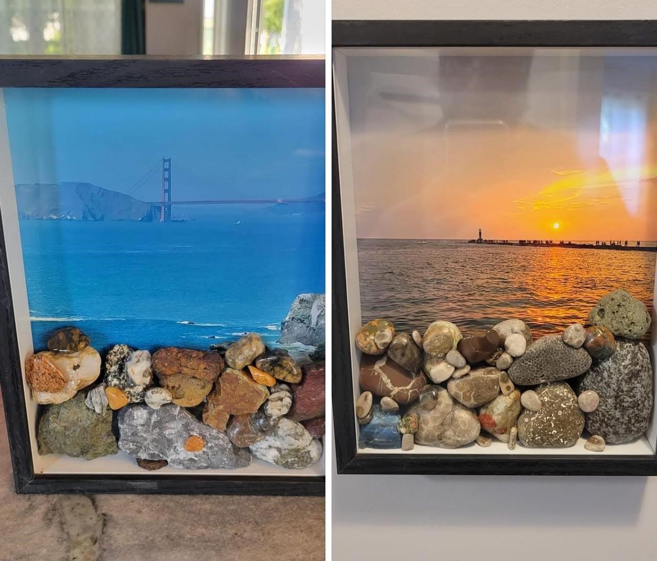 20 Unique Shadow Box Crafts to Showcase Your Treasured Keepsakes Beaches and Stones Memory Shadow Box