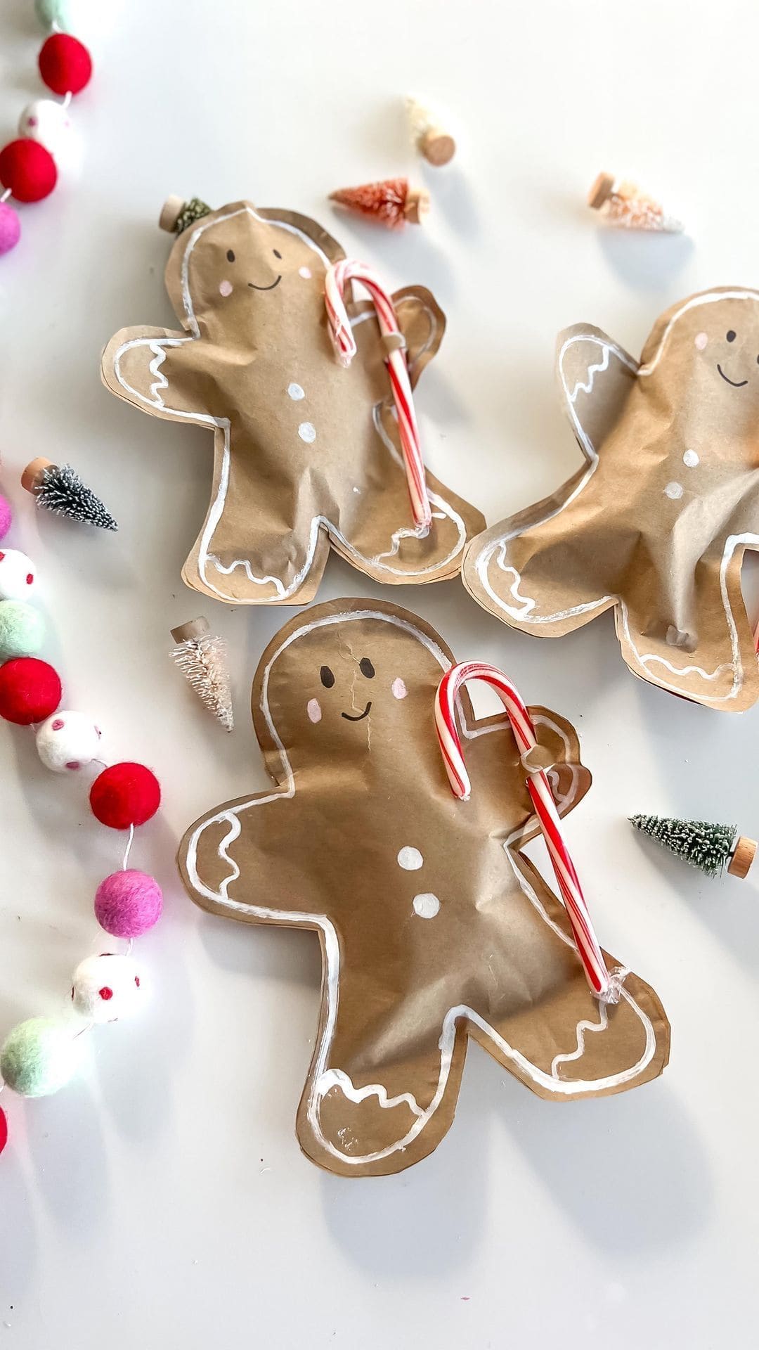 Brown Paper Gingerbread Gift Pouches