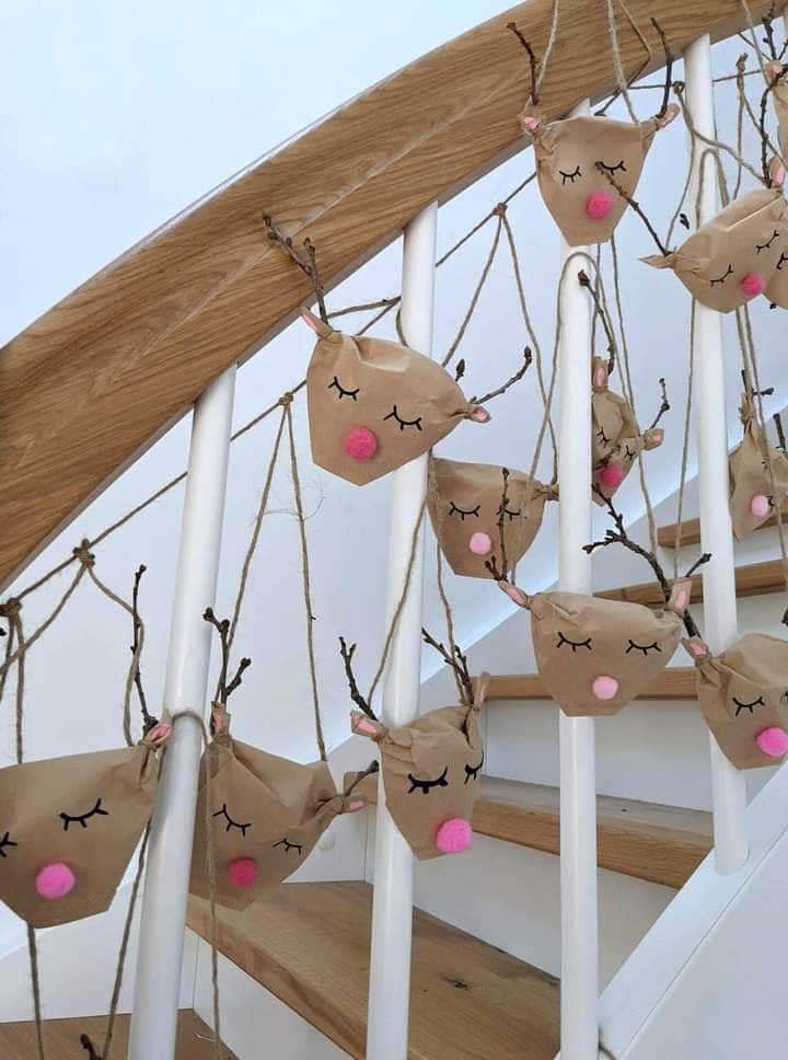 Brown Paper Reindeer Garland