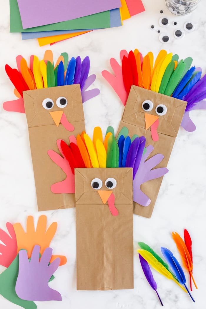 Brown Paper Turkey Puppet Bags