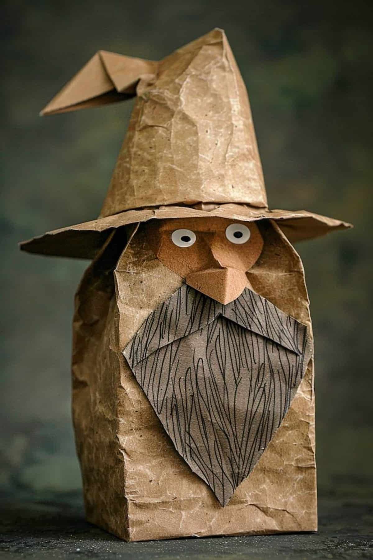 Brown Paper Wizard Puppet Craft