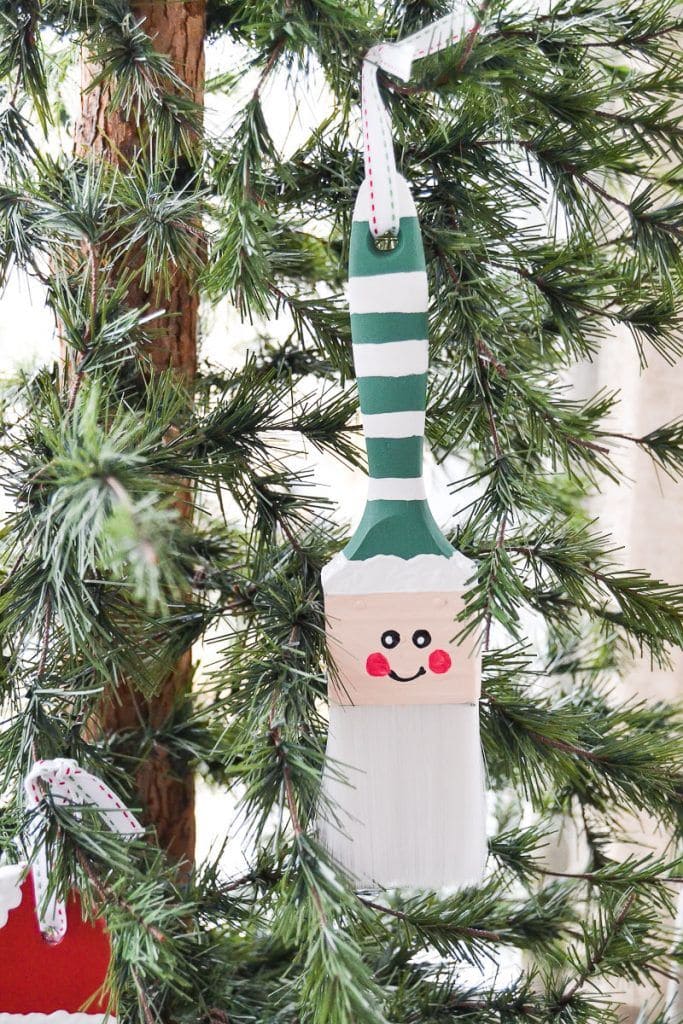 20 Brilliant Ways to Give Paint Brushes a Second Life Cheerful Paintbrush Elf Ornament