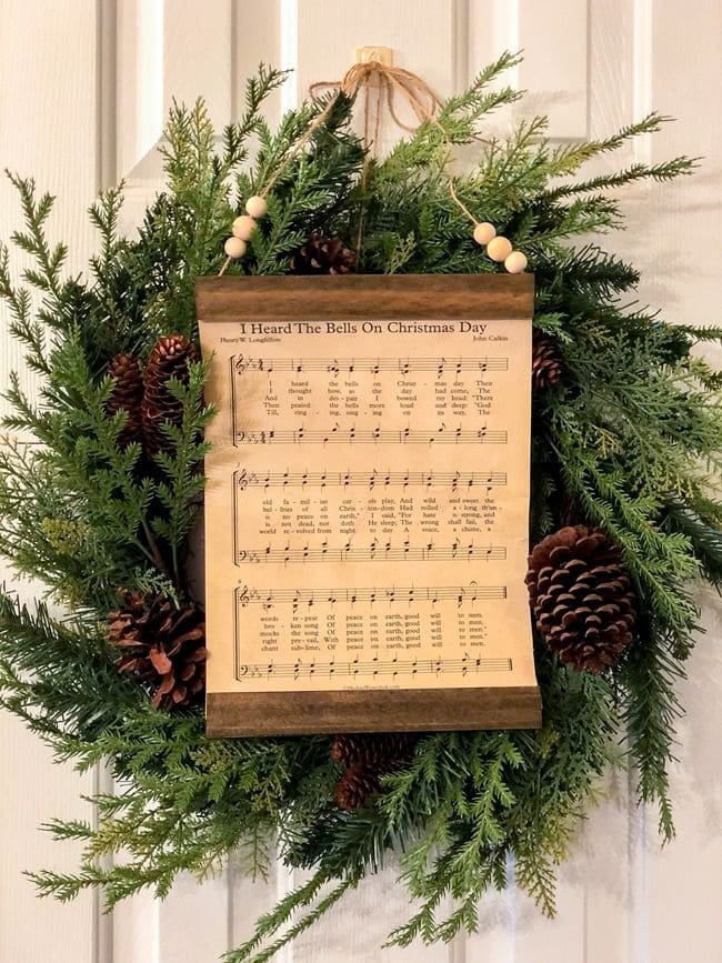 20 Beautiful Music Sheet Crafts to Add Harmony to Your Home Christmas Carol Sheet Wreath