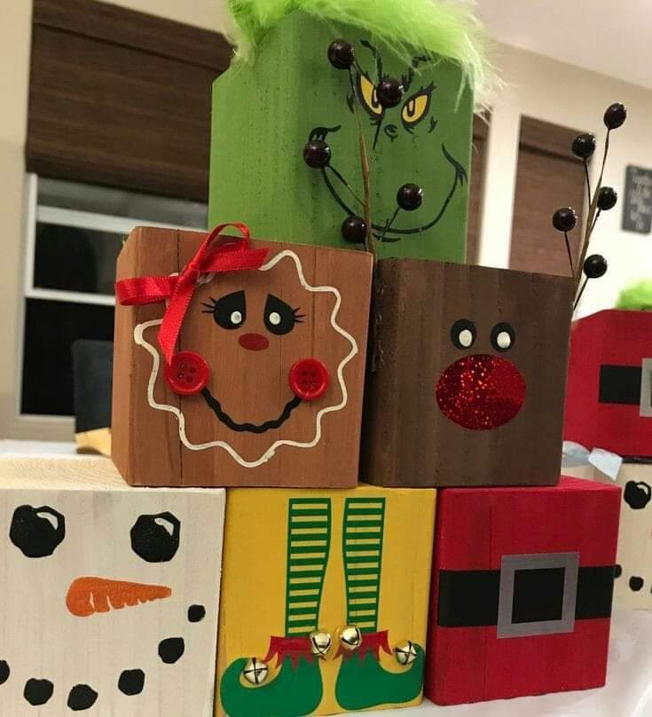 Christmas Character Wood Blocks