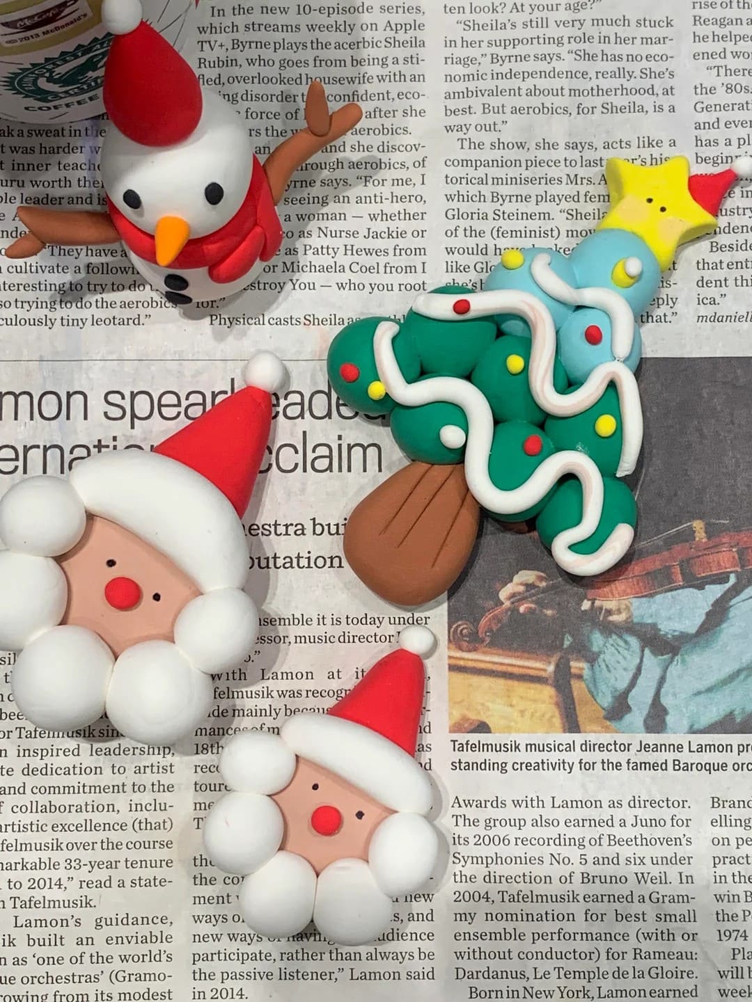 Christmas Clay Character Magnets
