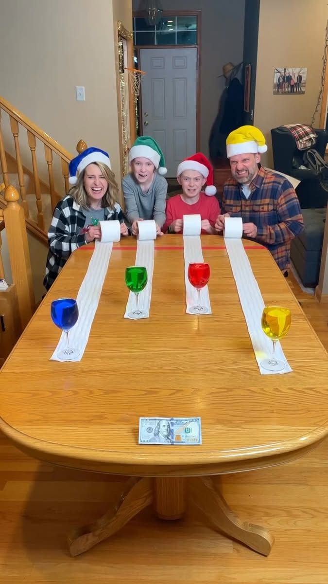 Christmas Toilet Paper Roll Race