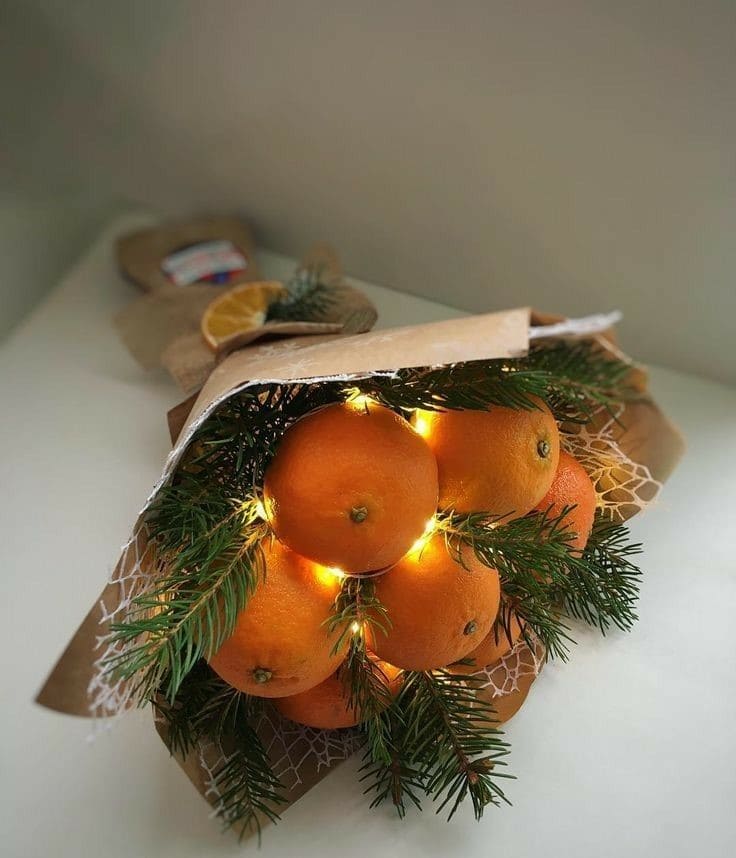 Citrus and Evergreen Glow Bouquet