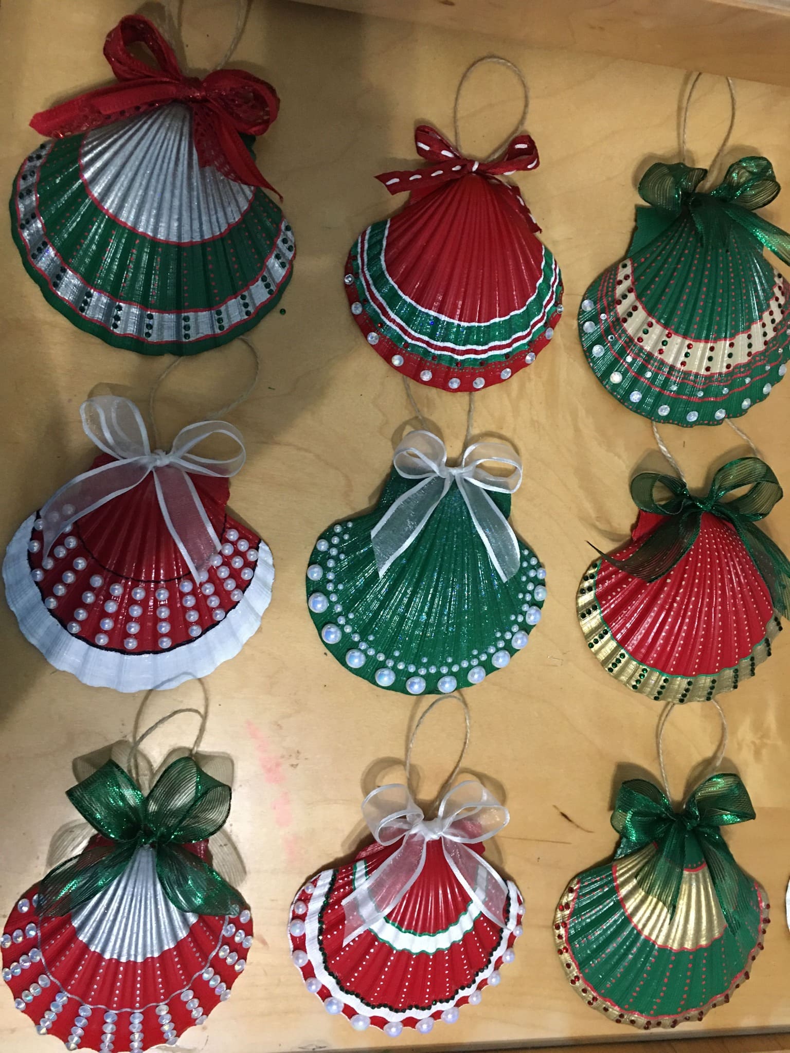 Coastal Christmas Seashell Ornaments