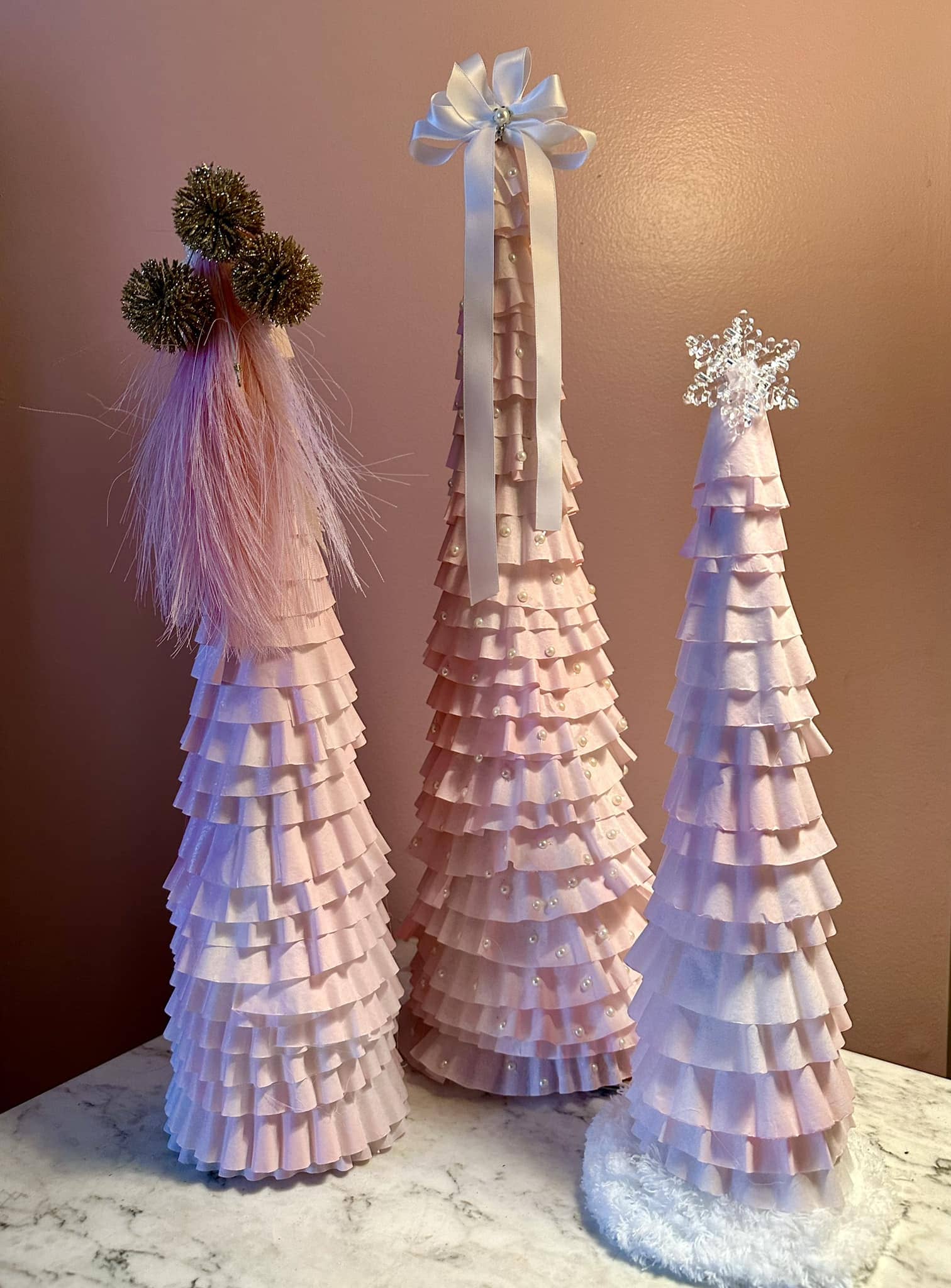 Coffee Filter Christmas Trees