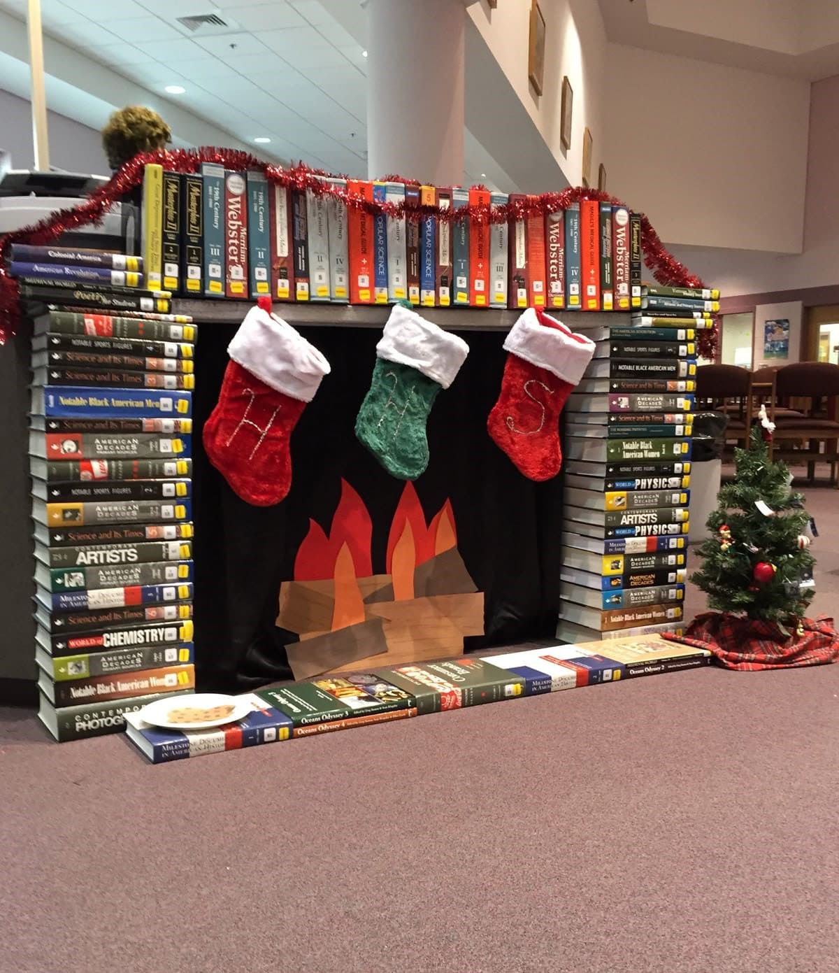 Cozy Book Fireplace Display