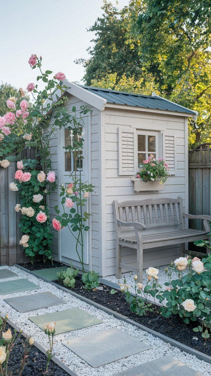 25 Stunning Garden Shed Ideas to Elevate Your Backyard Space Cozy Garden Shed Retreat