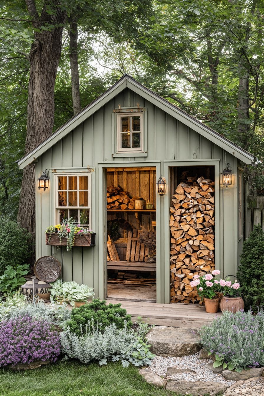 25 Stunning Garden Shed Ideas to Elevate Your Backyard Space Cozy Garden Shed with Rustic Charm