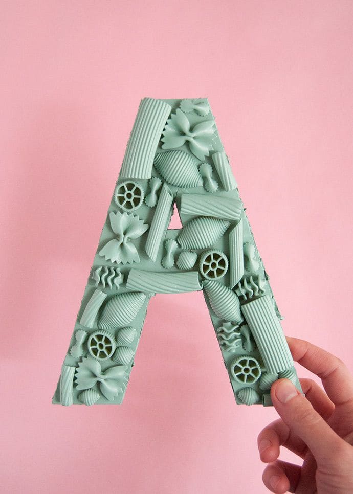 20 Fun and Easy Pasta Crafts for Kids and Adults Alike DIY Pasta Letter Craft
