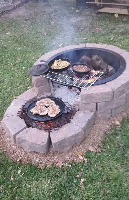 Dual-Level Cooking Fire Pit